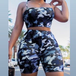 Blue Camo Matching Set